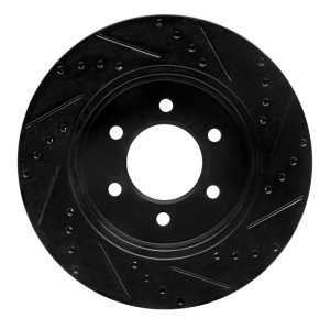 Ford E-350 Econoline Club Wagon Brake Rotor (1) - Rear Left - R1 Concepts - Drilled & Slotted - Black - `99-`07